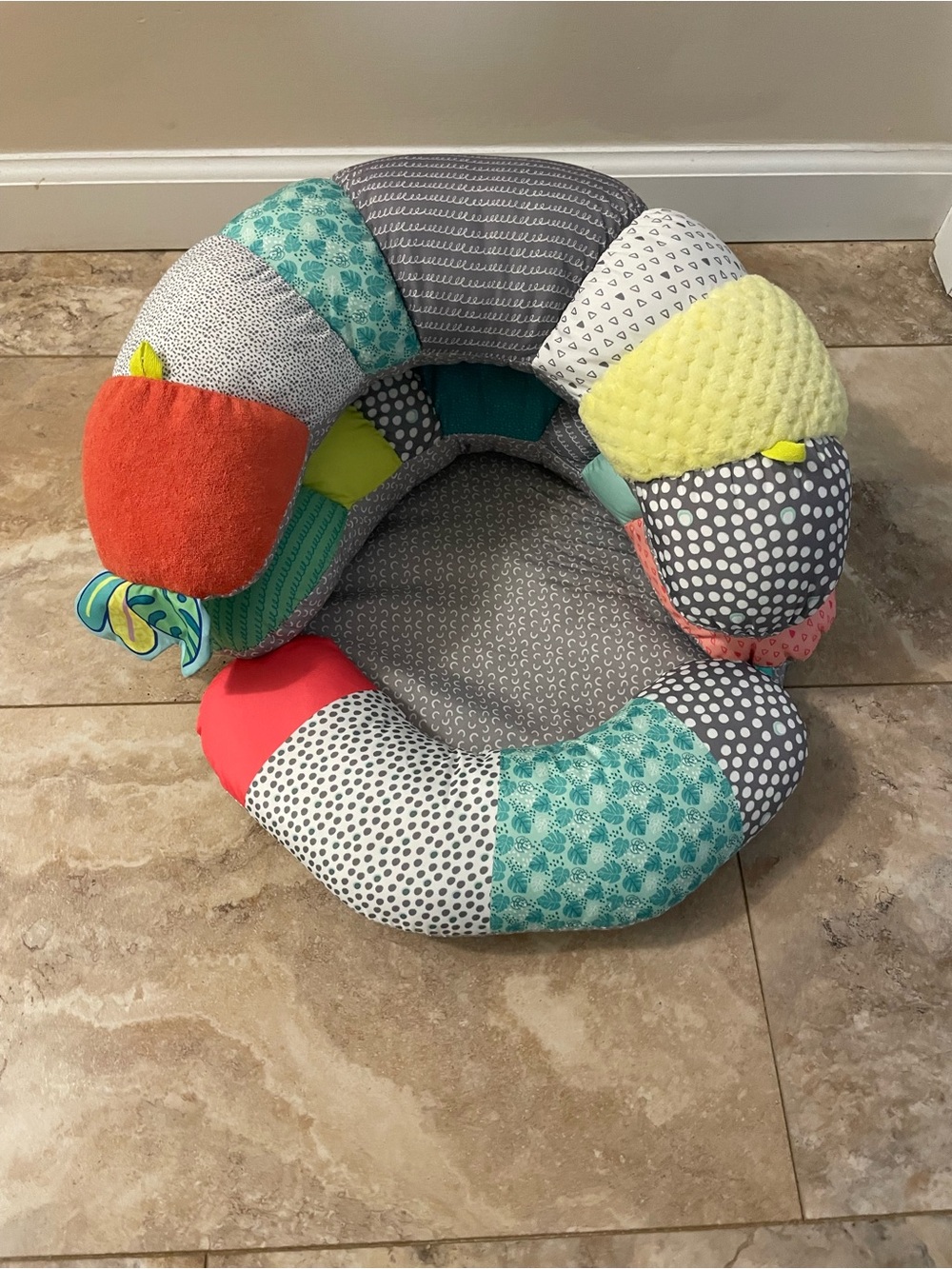 Infantino Multi-Color Patchwork Baby Support Seat - Gray, Teal, Yellow, Coral